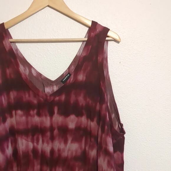 Torrid red and pink tie dye tank top size 4 - Picture 3 of 4